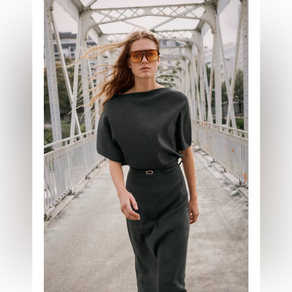 ZARA BELTED KNIT DRESS NWT